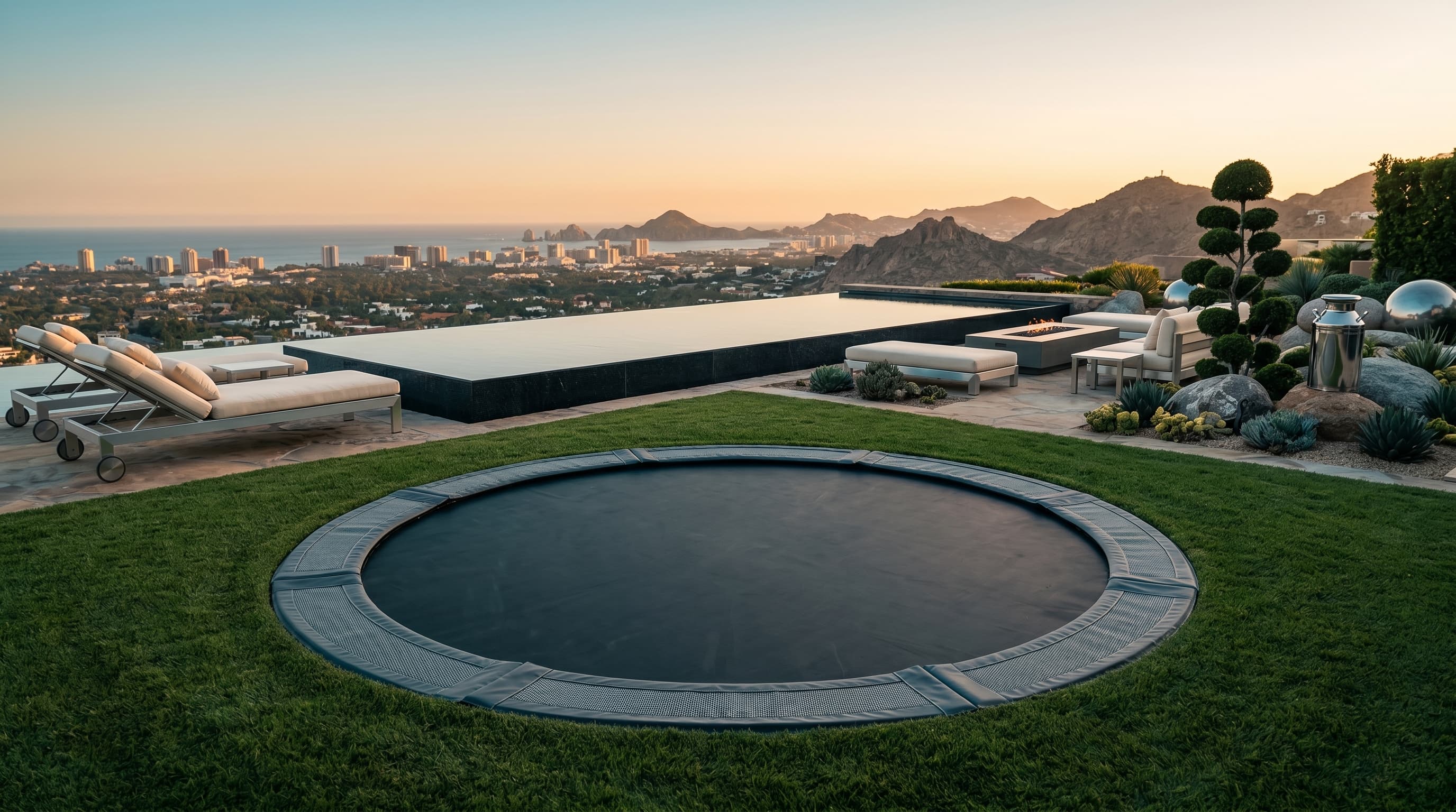 Trampoline retaining wall