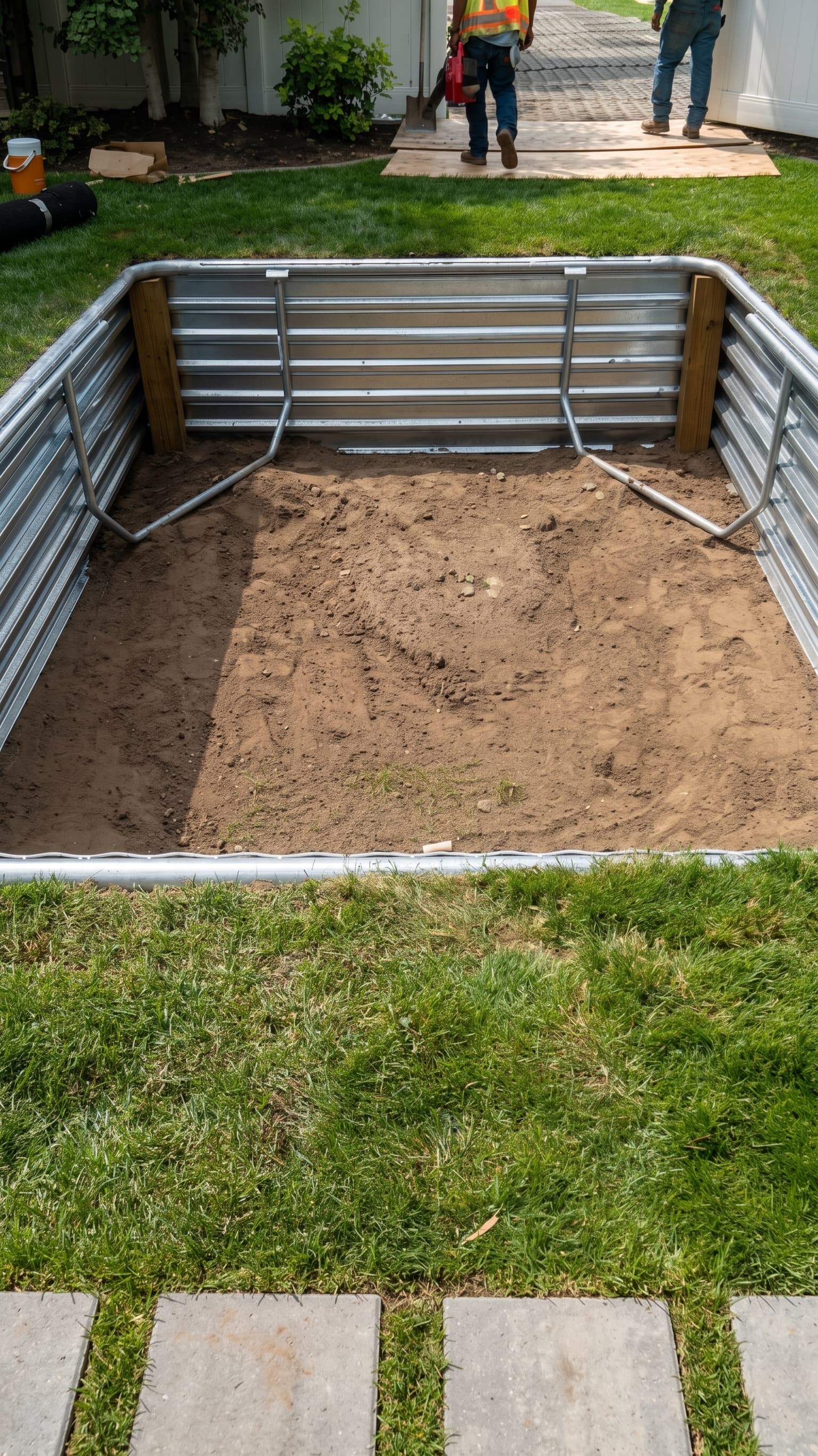Rectangle corrugated steel trampoline ring